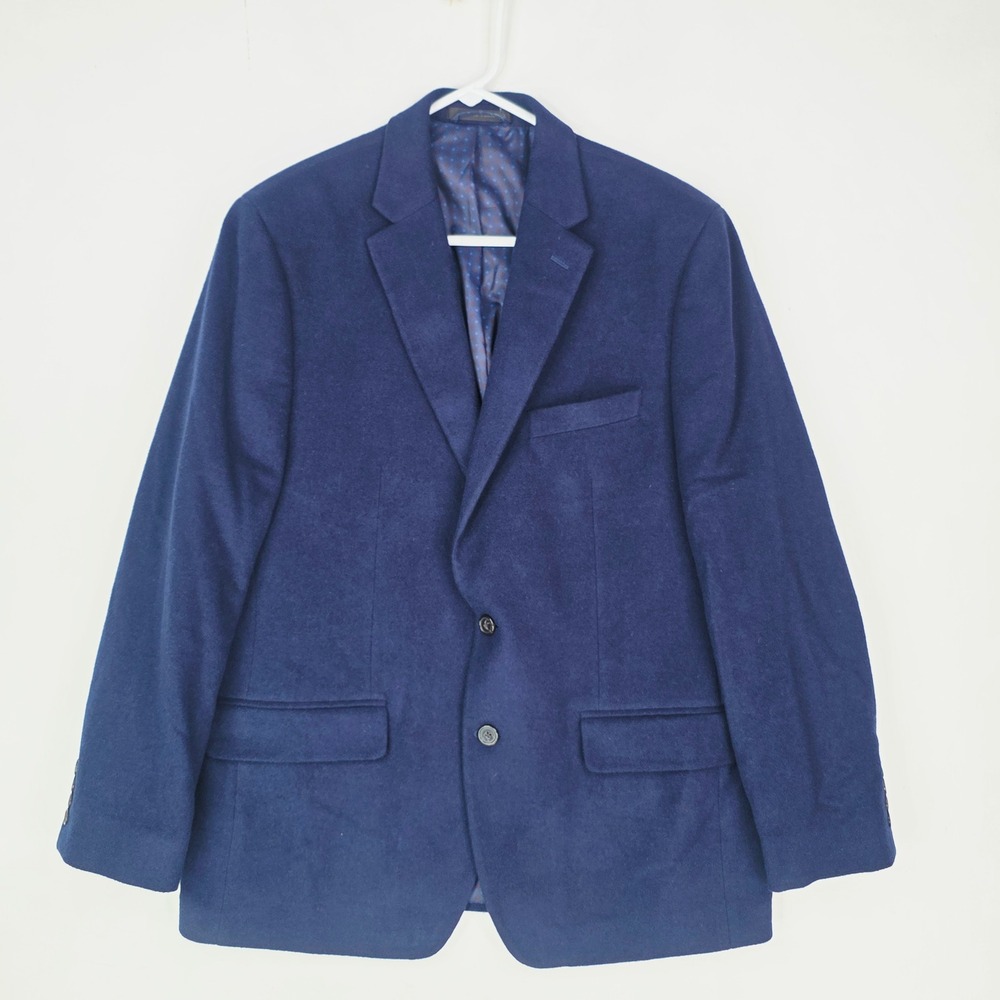 Lauren Ralph Lauren Men 42R Navy Cashmere Blend Two Button Blazer Sport Coat